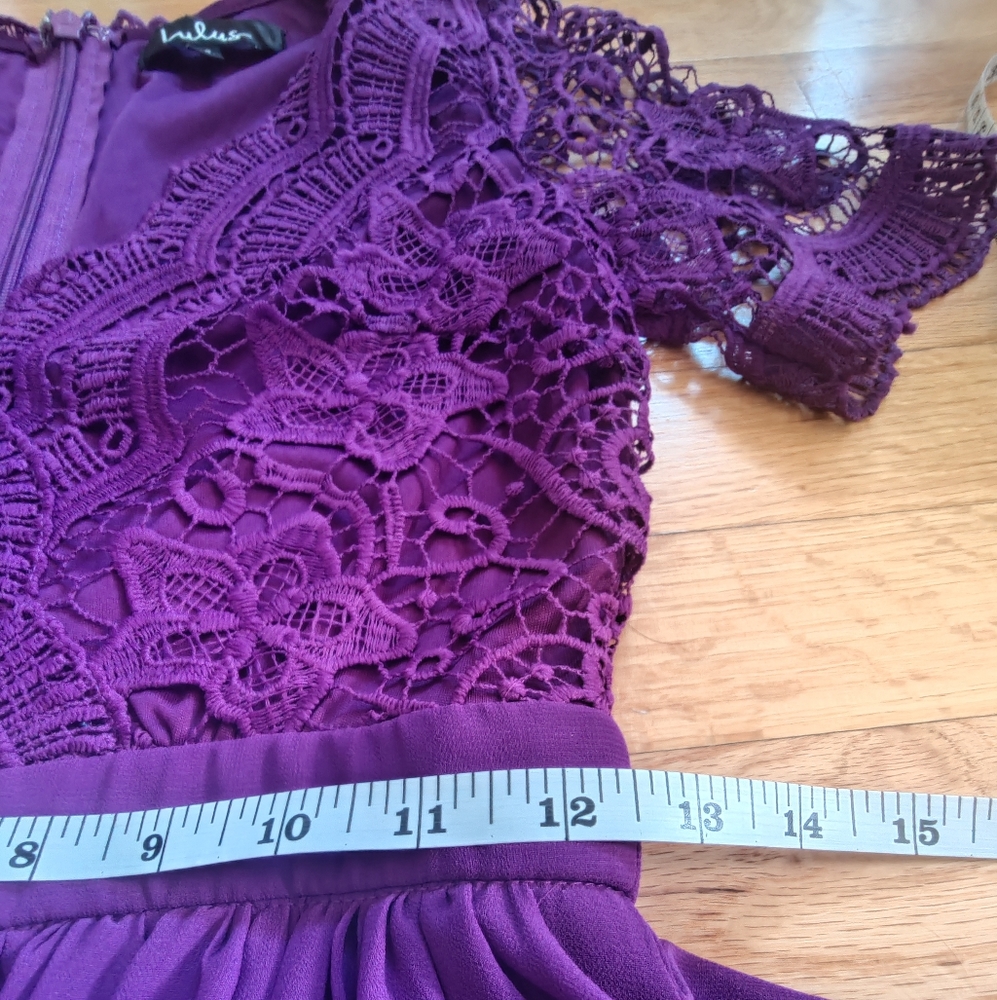 Lulu's Purple π Lace and Chiffon Dress Size XS - Picture 8 of 12